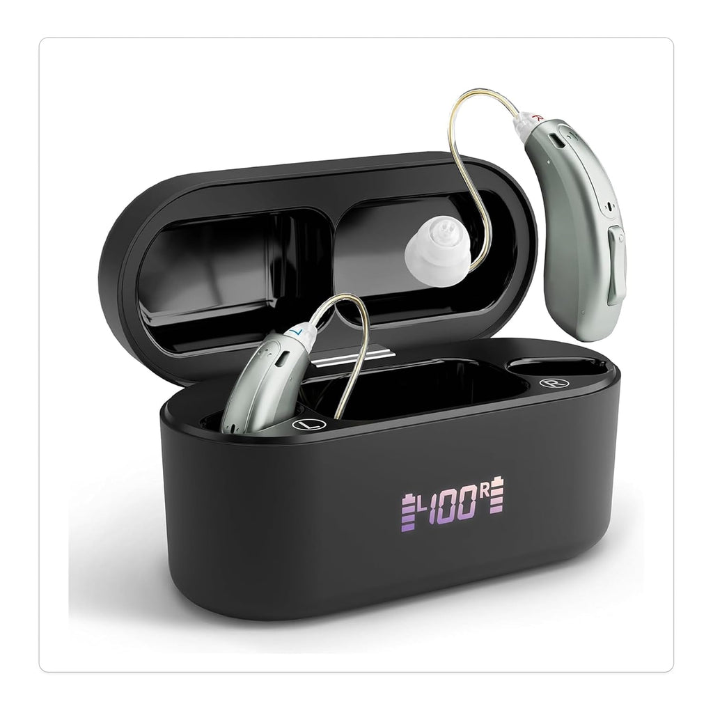 Clarity Pro Bluetooth RIC Rechargeable Hearing Amplifiers for Adults – App-Enabled Sound Amplifier for Personalised Listening, Conversations & TV