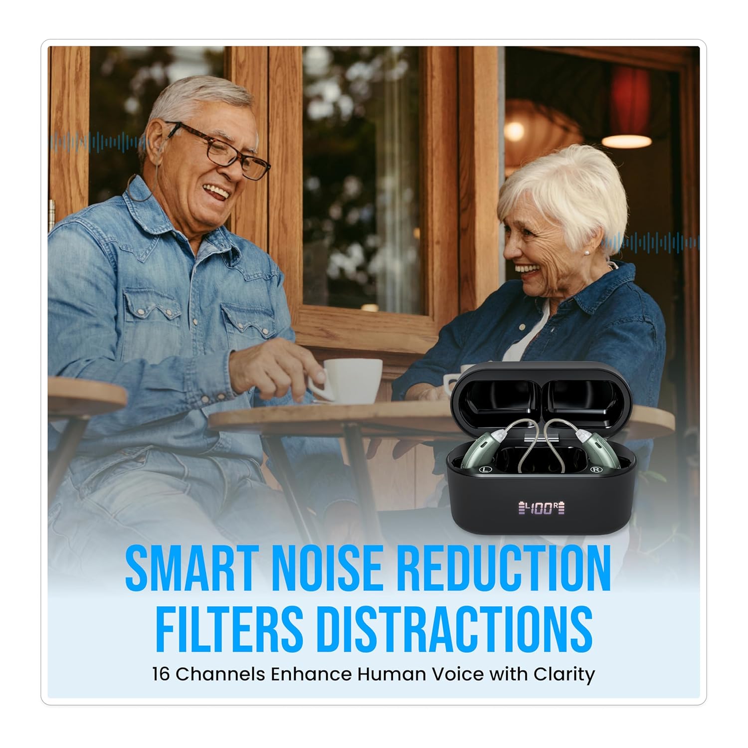 Clarity Pro Bluetooth RIC Rechargeable Hearing Amplifiers for Adults – App-Enabled Sound Amplifier for Personalised Listening, Conversations & TV