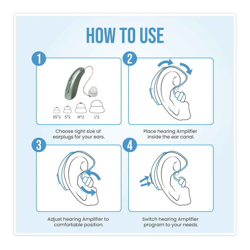 Clarity Pro Bluetooth RIC Rechargeable Hearing Amplifiers for Adults – App-Enabled Sound Amplifier for Personalised Listening, Conversations & TV