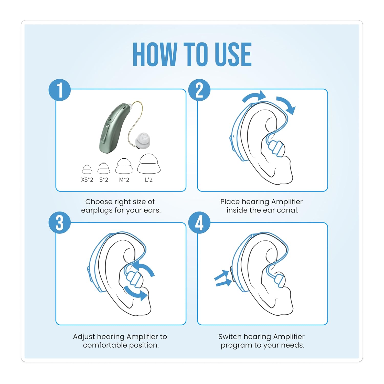 Clarity Pro Bluetooth RIC Rechargeable Hearing Amplifiers for Adults – App-Enabled Sound Amplifier for Personalised Listening, Conversations & TV